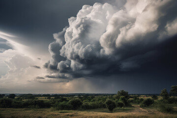 Obraz na płótnie Canvas Photorealistic ai artwork of spectacular storm clouds. Generative ai.