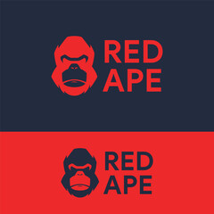 elegant simple gorilla ape logo template