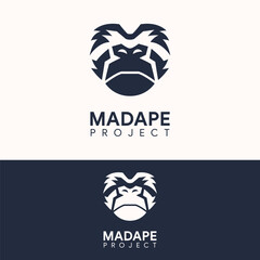 elegant simple gorilla ape logo template