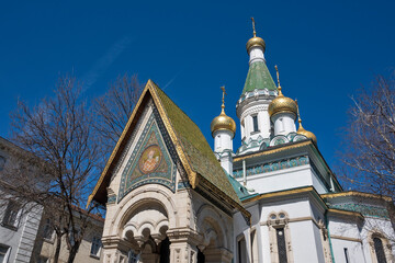 Fototapeta na wymiar Russian church in Sofia, Bulgaria