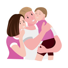 Happy family on white background