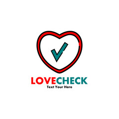 Love check logo template illustration