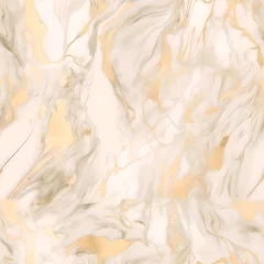 Keuken foto achterwand gold and cream colors marble seamless texture (ai generated) © SpringsTea