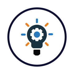 bulb, light bulb, gear, setting, creative idea management icon