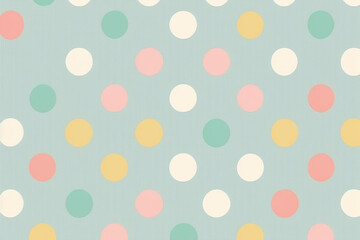 Polka dot pastel colors on green background. Generative AI