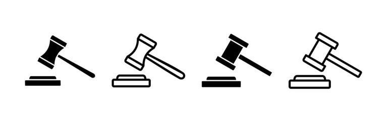 Gavel icon vector for web and mobile app. judge gavel sign and symbol. law icon. auction hammer