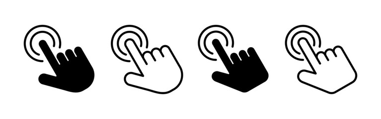 Hand click icon vector for web and mobile app. pointer sign and symbol. hand cursor icon