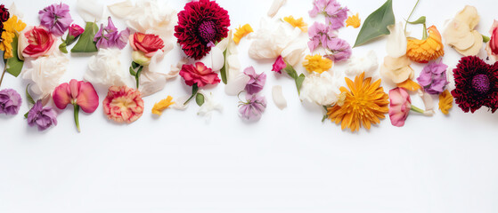 Fototapeta na wymiar A Frame of Beautiful and Colorful Flowers