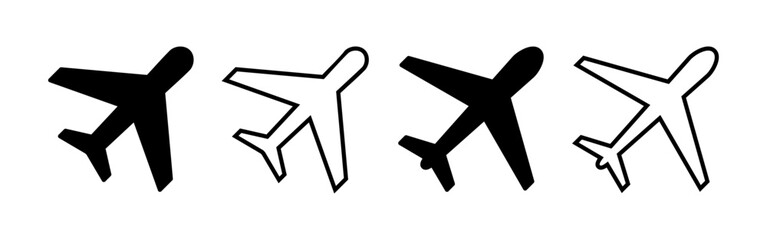 Obraz premium Plane icon vector for web and mobile app. Airplane sign and symbol. Flight transport symbol. Travel sign. aeroplane