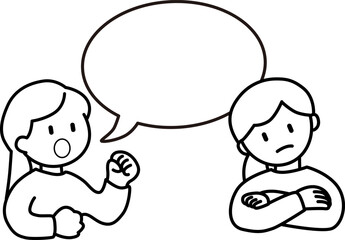 吹き出しと女性のベクターイラスト