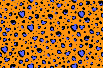 Bright seamless pattern with leopard print.