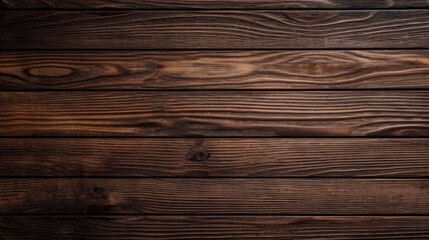 Obraz na płótnie Canvas Dark brown wood surface. Old wood background. Wood planks texture. Generative AI.