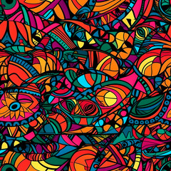 multi color abstract intricate shapes seamless texture pattern (ai generated)