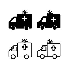Ambulance icon vector illustration. ambulance truck sign and symbol. ambulance car