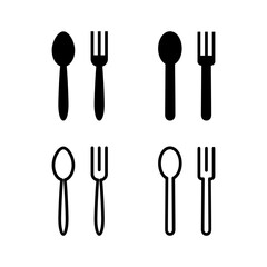 spoon and fork icon vector illustration. spoon, fork and knife icon vector. restaurant sign and symbol