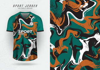 Background for sports jersey, soccer jersey, running jersey, racing jersey, army green water wave pattern.