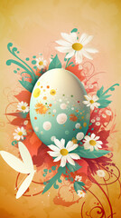 easter eggs with flowers