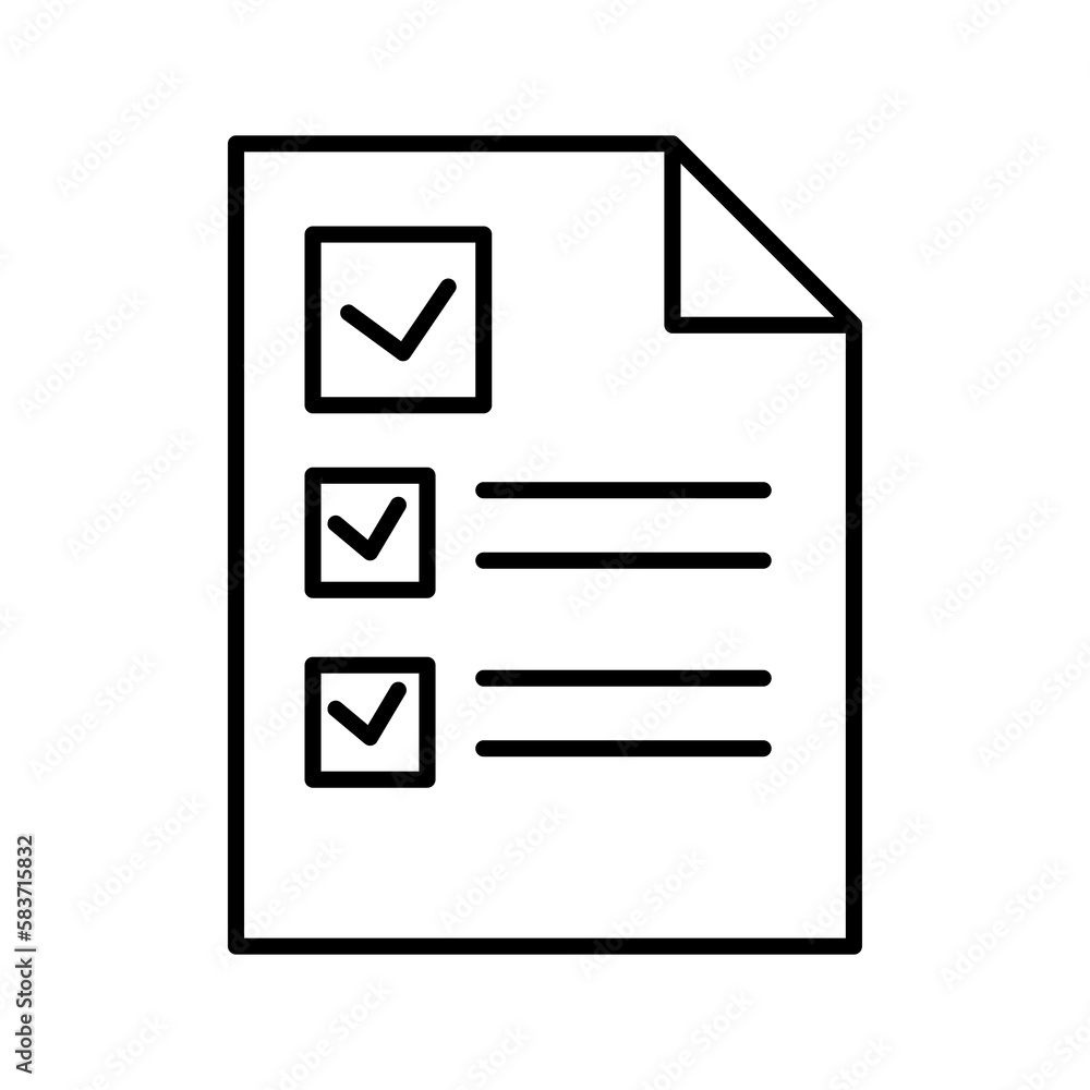Poster features list vector icon, check list symbol. flat vector illustration for web site or mobile app.ep