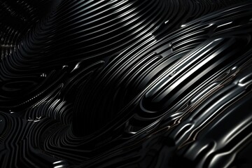 Metallic black dark abstract surface background illustration with Generative AI