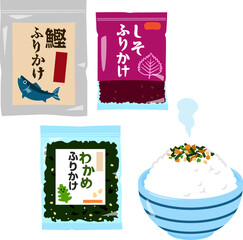 いろいろなふりかけのイラストセット