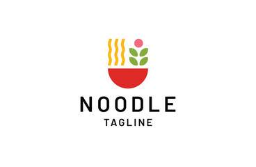 Noodle or ramen logo icon design template flat 