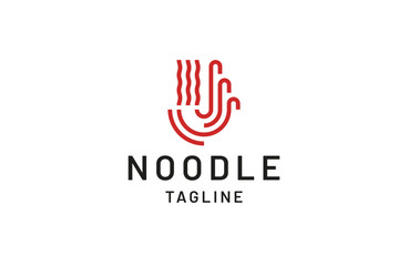 Obraz premium Noodle or ramen logo icon design template flat 