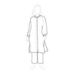 vector illustration of a female character standing
