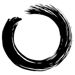 Enso Zen Japanese Circle Brush Paint Logo Icon Illustration