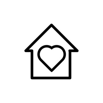  Lovely home vector icon, love house symbol. flat vector illustration for web site or mobile app.eps