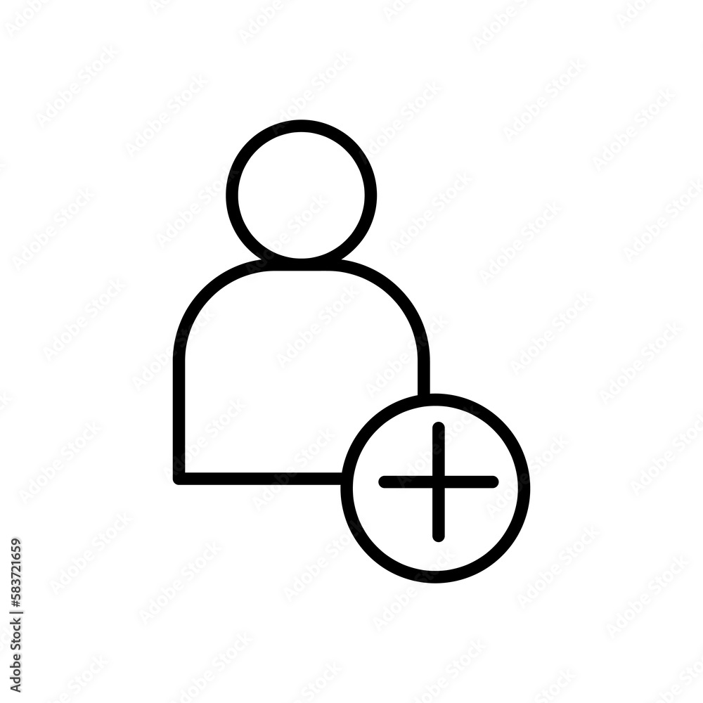 Poster add user vector icon, add to friends vector illustration for web site or mobile app.eps