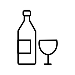 Wine vector icon, alcohol drink symbol. flat vector illustration for web site or mobile app.eps