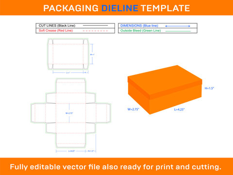 Mini Shoe Box, Faver Gift Box Dieline Template