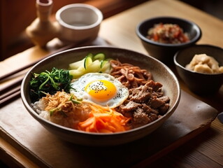 Korean table setting - bibimbap