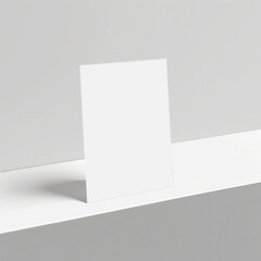 Minimalist Blank Card Mockup on Table, Flat Card, Neutral Backdrop