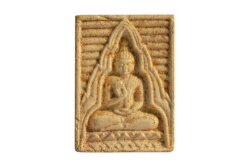 Amulet, Macro Thai buddha amulet,   clipping path and alpha