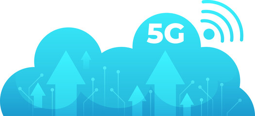 Mobile wireless 5th generation technology icon element illustration. 5G wireless network technology concept