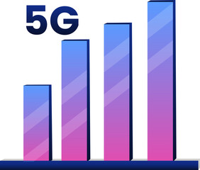 Mobile wireless 5th generation technology icon element illustration. 5G wireless network technology concept