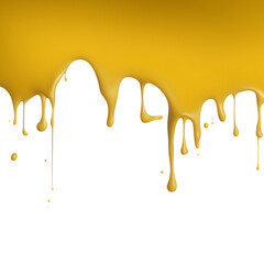 pouring flowing yellow cheese cream. Transparent PNG is available. generative AI.