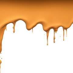 Illustration of melted and splashed cheese cream element. pouring flowing yellow honey water. Transparent PNG is available. generative AI.