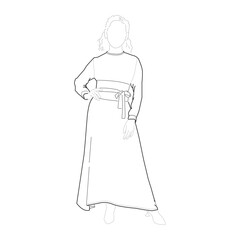 vector illustration of a female character standing