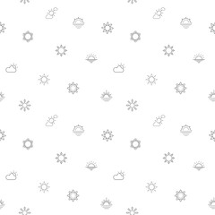 Seamless pattern with sun icon on white background. Included the icons as sunbursts, rays, weather, sun raise, sunshine, solar and design elements And Other Elements.