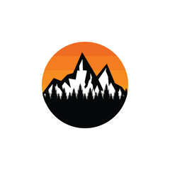 mountain logo design vector