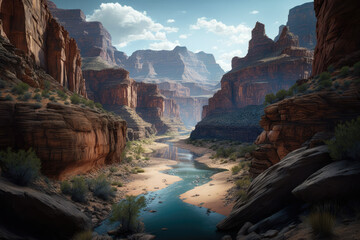 Down the Canyon made with generative ai