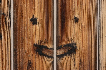 Old wooden happy fence texture