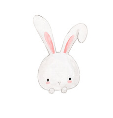 Watercolor bunny illustration for kids