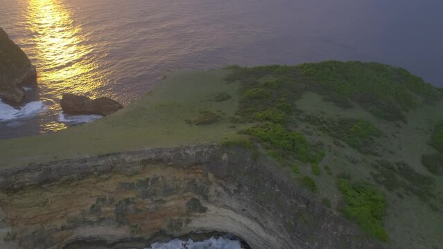 Sunset aerial view of Tunak cliff forestry park