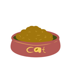 Cat food.cat bowl.pet feeder illustration 