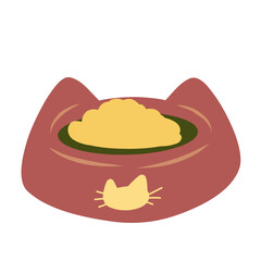 Cat food.cat bowl.pet feeder illustration 