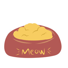 Cat food.cat bowl.pet feeder illustration 
