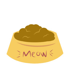 Cat food.cat bowl.pet feeder illustration 